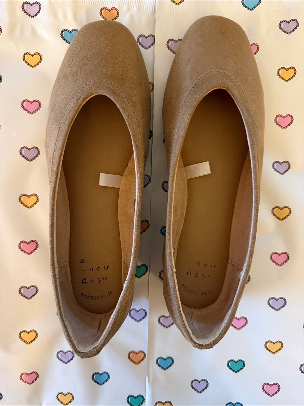 a new day Tan Suede-Look Ballet Flats
